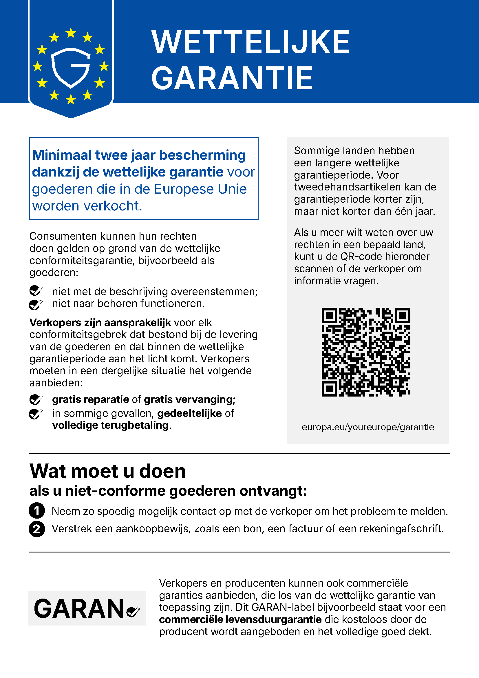 Uw rechten op wettelijke garantie