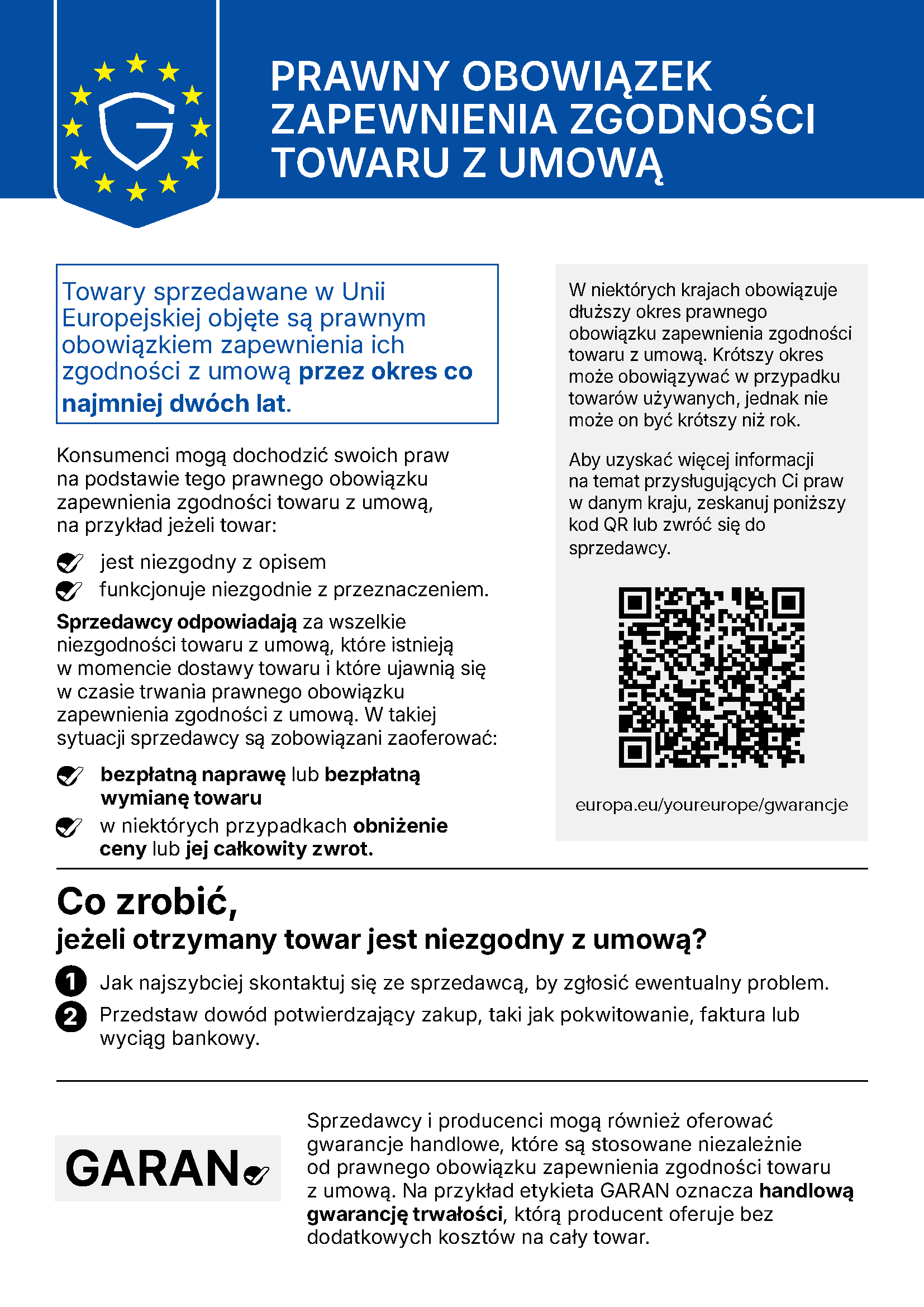 Prawa z tytułu gwarancji prawnej
